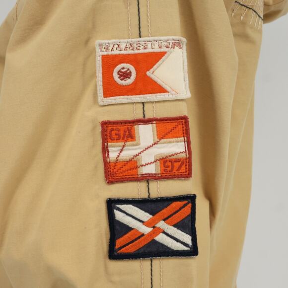 Gaastra Supplies Jacket Womens Medium Tan Hooded Full Zip Snaps Pockets Bomber - Picture 14 of 16